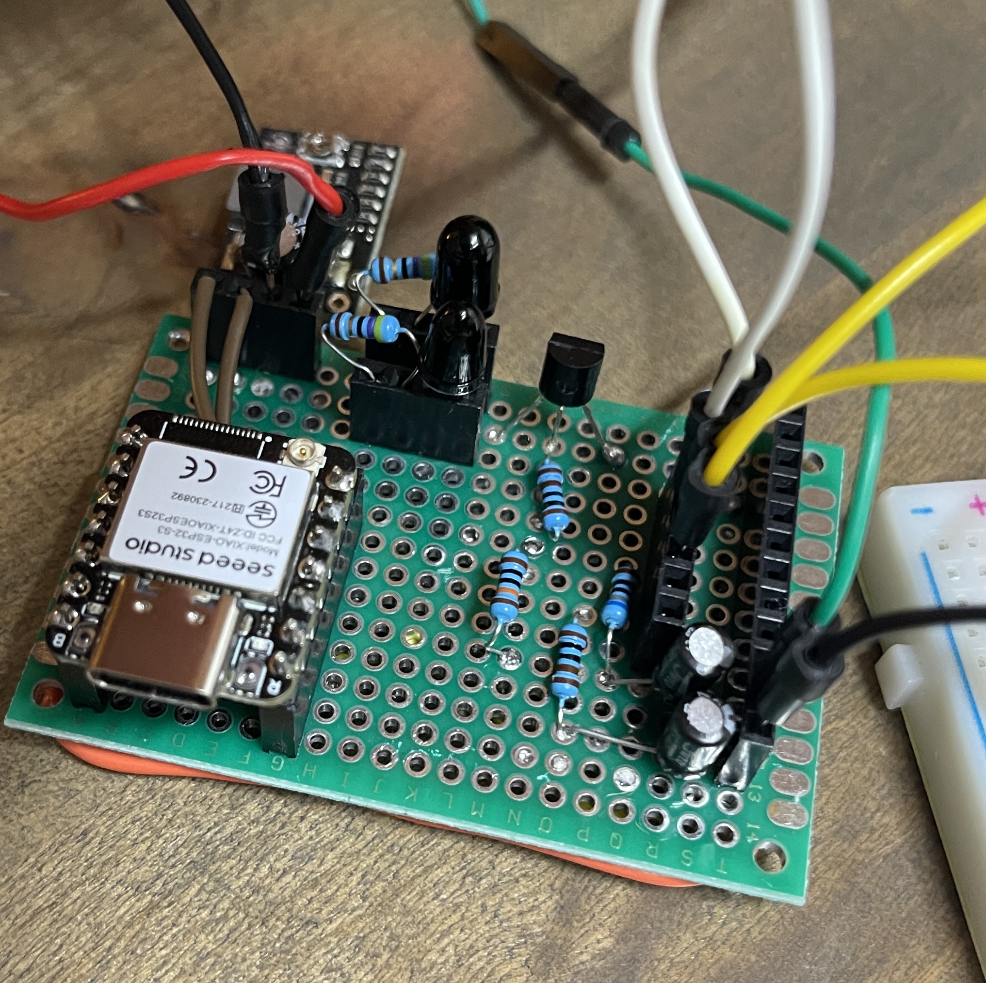 Close-up to the PCB with the computer